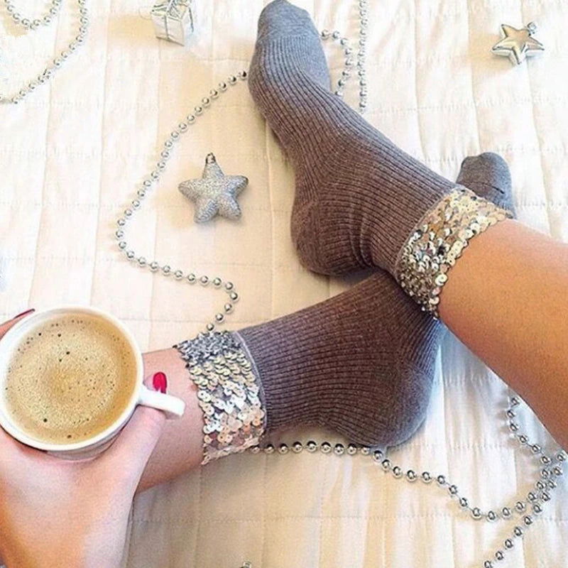 Chaussettes à Paillettes Brillantes 