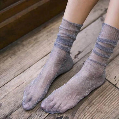 Chaussettes à Paillettes Transparentes 