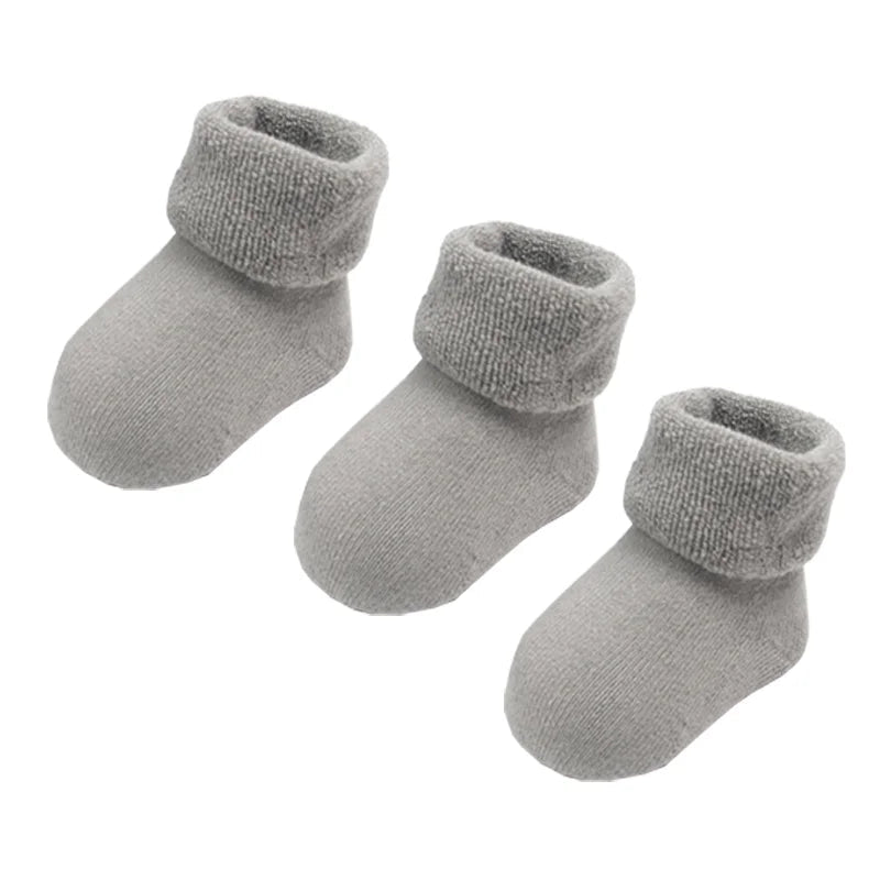 Chaussettes de Naissance Épaisses Pack 3 