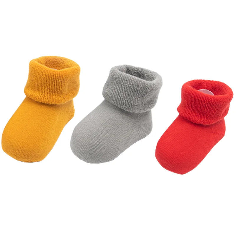 Chaussettes de Naissance Épaisses Pack 3 