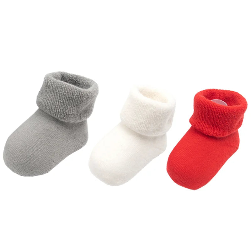 Chaussettes de Naissance Épaisses Pack 3 