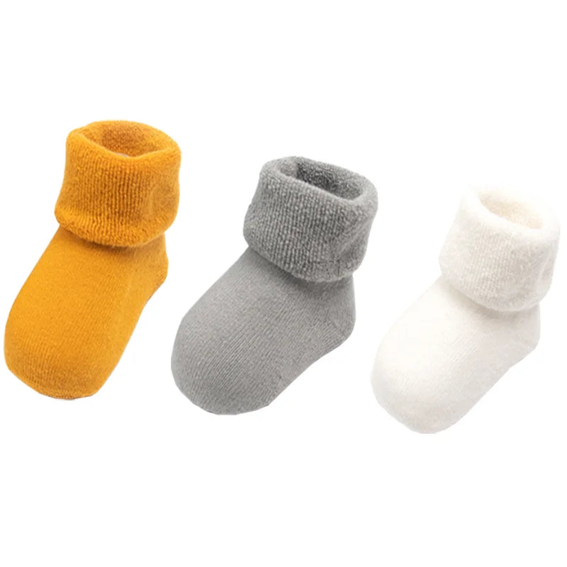 Chaussettes de Naissance Épaisses Pack 3 