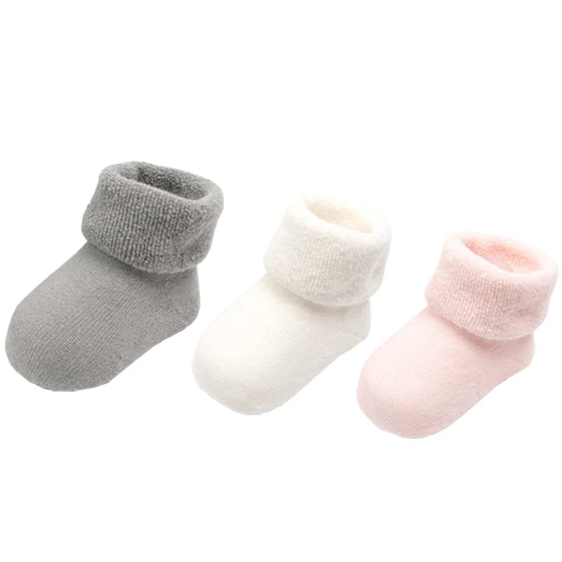 Chaussettes de Naissance Épaisses Pack 3 