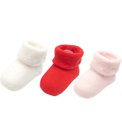 Chaussettes de Naissance Épaisses Pack 3 